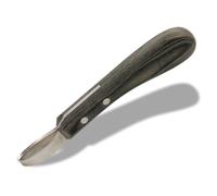 USUNFARM Couteau à sabots à double tranchant avec poignée en bois, lame en acier inoxydable, couteau multifonction pour couper les chevaux, les ânes, les vaches, les sabots (rayures noires)