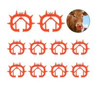 USUNFARM Lot de 10 anneaux de sevrage en plastique épais pour le nez de la vache orange pour empêcher les veaux de sucer les bovins