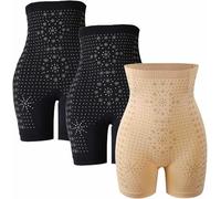 Usure Quotidienne 3 Pièces ION D’oxygène Négatif Combustion des Graisses Contrôle du Ventre Détox Modelage Short sous-vêtements en Graphène Respirant, B, XL-XLarge
