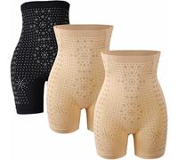 Usure Quotidienne 3 Pièces ION D’oxygène Négatif Combustion des Graisses Contrôle du Ventre Détox Modelage Short sous-vêtements en Graphène Respirant, A, XL-XLarge