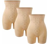 Usure Quotidienne 3 Pièces ION D’oxygène Négatif Combustion des Graisses Contrôle du Ventre Détox Modelage Short sous-vêtements en Graphène Respirant, Skin Color, M