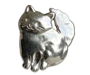 Usure quotidienne Broche de chat en alliage de ton argent Accent de revers d ' animal pour col de chemise Tricot d ' ouverture de Chapeau Tenue Bijoux Épinglettes de dessin animé Badges