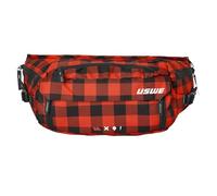 USWE Ceinture de hanche réglable, sac banane, léger, sans rebond, poches de rangement zippées pour VTT, enduro, randonnée, compatible avec la poche d'hydratation (non incluse), Flanelle rouge, 6L US
