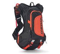 USWE Moto Hydro Sac d'hydratation - avec poche à eau, un sac à dos haut de gamme, sans rebond pour enduro et moto tout-terrain (8 L, noir orange)
