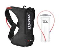 USWE Outlander Moto Sac à dos d'hydratation pour course à pied et randonnée avec poche à eau pour homme et femme, équipement pour cyclisme, VTT (noir, 4 L)