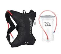 USWE Outlander XC 2 L Sac à dos d'hydratation pour course à pied et randonnée avec poche à eau (1,5 l/1,417,5 g), Hydropack pour homme et femme, sac à dos d'équipement pour cyclisme, VTT (noir, 2 L)