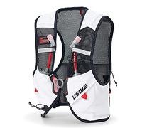 USWE Pace Gilet de course à pied avec 2 bouteilles UltraFlask de 500 ml, sac à dos pour homme et femme, blanc noir, taille M-L