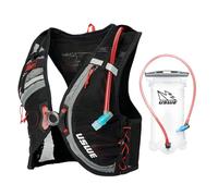 USWE Rush Gilet d'hydratation pour vélo, sangles de poitrine réglables, poche d'hydratation de 2,0 L, VTT, gravier et cyclisme avec détails réfléchissants, pour homme et femme (noir/gris, S)