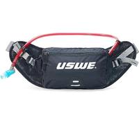 USWE Zulo Sac d'hydratation avec organiseur et poches latérales, ceinture anti-rebond (noir carbone, hiver, 2 L)
