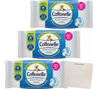 usy Cottonelle Lot de 3 paquets de 42 lingettes humides avec eau micellaire et parfum de coton frais + bloc usy