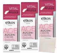 usy Elkos Lot de 3 crèmes contour des yeux visage vital (3 x 15 ml) + bloc usy