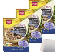 usy Hofgut Lot de 3 paquets de graines de lin concassées (3 x 200 g) + bloc usy