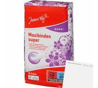 usy Lot de 15 serviettes maxi sans ailettes pour tous les jours + bloc usy