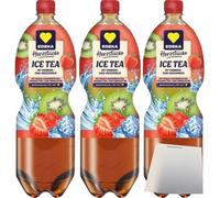 usy Lot de 3 bouteilles pour EDEKA Thé glacé, fraise et kiwi (3 bouteilles pour animaux de compagnie de 1,5 l) + bloc usy