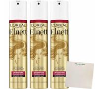 usy Lot de 3 sprays pour cheveux colorés L'Oréal Elnett de Luxe, 3 flacons de 250 ml, avec bloc usy