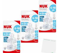usy Lot de 3 tétines Nuk First Choice+ Flow Control 6-18 mois + bloc usy