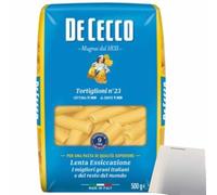 usy Lot de pâtes De Cecco Tortiglioni n23 (paquet de 500 g) + bloc usy