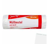 usy Lot de sacs poubelle avec poignée de 50 l (20 pièces) + bloc usy