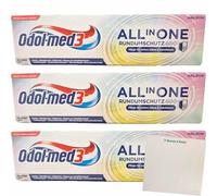 usy Odol Med 3 Complete Care Lot de 3 dentifrices tout en un 40 plus (3 x 75 ml) + bloc usy