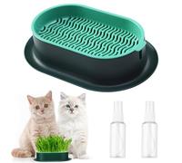 USYSGT Cadre Herbe à Chat, Boîte de Plantation Pratique avec 2 Flacons Pulvérisateurs de 50ML Kit de Plateau de Jardinière d'herbe à Chat Plateau de Germination de Plantes