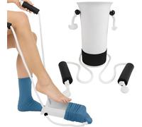 USYSGT Enfile-chaussettes, Aide à l'Enfilage des Chaussettes de Après Chirurgie de la Hanche Flexible Aide Chaussettes Habiller Assist pour Personnes Âgées, Enceintes et Immobiles (Blanc)