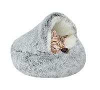 USYSGT Lit Rond pour Chat, Coussin Confortable et Lavable avec Bords Surélevés, Maison en Peluche pour Lapin, Cochon d'Inde et Chaton Ø 40cm