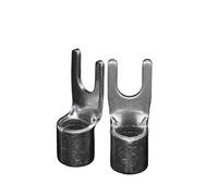 UT UT4-4/5/6/8/10 4mm2 Wire Cable Connection Copper U Fork Electrical Connector Lug Spade Bare Non Insulated Crimp(UT 4-8 (Copper),Quantity-20Pieces)