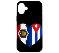 Utah and Cuba Flags: Heart Shaped Unity Coque pour iPhone 16 Plus