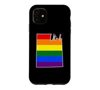 Utah Carte USA État Utah Arc-en-Ciel Drappeu Fierté Coque pour iPhone 11