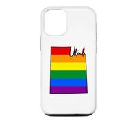 Utah Carte USA État Utah Arc-en-Ciel Drappeu Fierté Coque pour iPhone 12/12 Pro