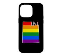 Utah Carte USA État Utah Arc-en-Ciel Drappeu Fierté Coque pour iPhone 14 Pro Max