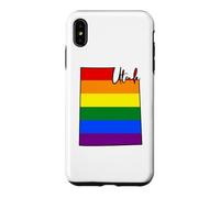 Utah Carte USA État Utah Arc-en-Ciel Drappeu Fierté Coque pour iPhone XS Max