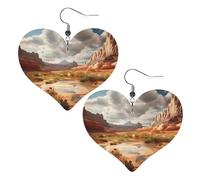 Utah Desert Wonders Picture Lot de 2 boucles d'oreilles en forme de cœur élégantes et légères pour femmes et filles, taille unique, cuir, sans pierre précieuse