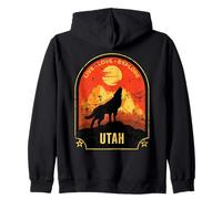 Utah Live Love Explore Loup Hurlant Design Vieilli Sweat à Capuche