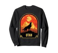 Utah Live Love Explore Loup Hurlant Design Vieilli Sweatshirt
