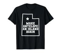 Utah Make Antelope an Island Again Great Salt Lake T-Shirt Graphique avec Valeur, Homme, Noir, M