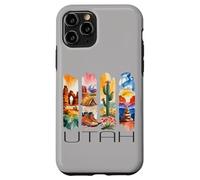 Utah, Motif Aquarelle du désert, randonnée, Cactus, Voyage Coque pour iPhone 11 Pro
