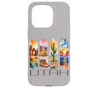 Utah, Motif Aquarelle du désert, randonnée, Cactus, Voyage Coque pour iPhone 15 Pro