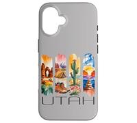 Utah, Motif Aquarelle du désert, randonnée, Cactus, Voyage Coque pour iPhone 16