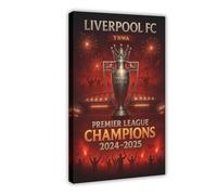 utahcr Impression sur toile Top Liverpool FC Champions 2024-2025 - Décoration murale pour salon, chambre à coucher - 40 x 60 cm