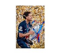 utahcr Poster sur toile PSG UCL 2025 du Trophée du Capitaine Marquinhos - Décoration murale pour salon, chambre à coucher - 40 x 60 cm