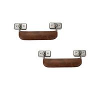 UTALIND Lot de 2 poignées de bagage en métal vintage en cuir - 110 mm de long - Pour coffre, sac à main, mallette, guitare, boîte à musique (marron)