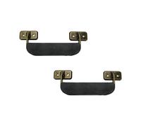 UTALIND Lot de 2 poignées de bagage en métal vintage en cuir - 110 mm de long - Pour coffre, sac à main, porte-documents, guitare, boîte à musique (vert noirâtre)