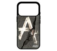 utaupia Coque Anarchie pour iPhone 17 Pro Silicone Metal Noir Telephone graffeur Rebelle Symbole Justice cassé Punk realiste Dessin Fissure