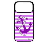 utaupia Coque Ancre pour iPhone 17 Pro Max Silicone Ligne Telephone nœud rayé Femme marinière Smartphone Fantaisie Chaine Rayure Case Rose