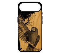 utaupia Coque Antichoc pour iPhone 17 Air Bois Naturel Silicone Perroquet Portable Nature Perruche Oiseau Design Arbre Tropical Mobile
