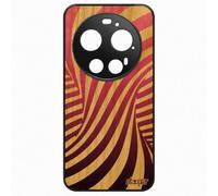 utaupia Coque Antichoc pour Xiaomi 17Ultra en Bois Silicone Illusion d'optique Mobile Solide Telephone Effet Case Tourbillon dégradé Rose 3D de
