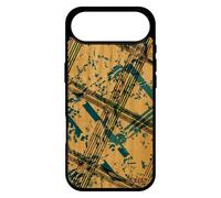 utaupia Coque Bois Antichoc pour iPhone 17 Air Silicone Carreau Tartan Carre Pas Cher Motif Effet Bleu Telephone 4G coloré Geometrie Cadeau