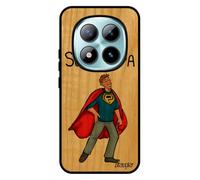 utaupia Coque Bois Antichoc pour Redmi Note 15 Pro 5G Silicone Super Papa Texte personnalisé Pas Cher Drole frêne Humour Rouge père pour Xiaomi