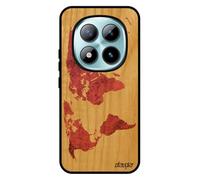 utaupia Coque Bois Carte Monde pour Redmi Note 15 Pro 5G Silicone Atlas Etui Smartphone planete Design Pays Artisanat Rose Made in France pour Xiaomi